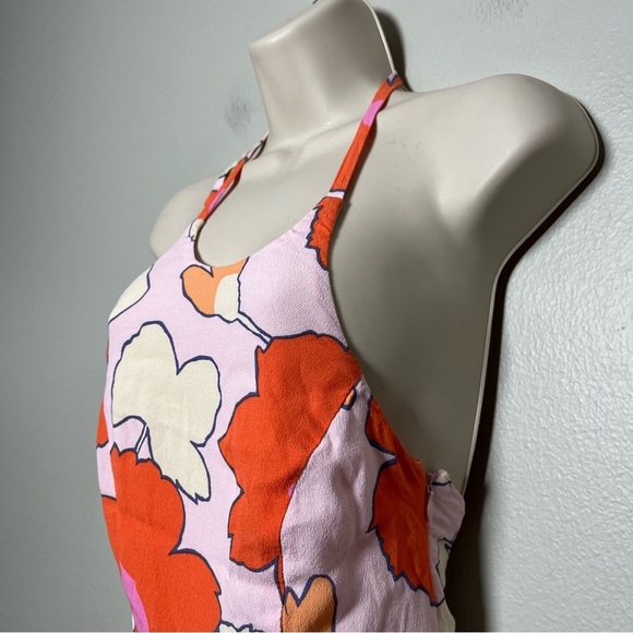 Mister Zimi Women Jumpsuit 6 Inka Vintage Floral Pink Halter‎ Neck Boho Hippie - Picture 4 of 11